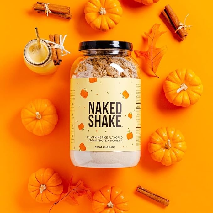 Naked Shake - Pumpkin Spice Protein Shake - Flavored Plant Based Protein with Mct Oil - Gluten-Free, Soy-Free, No Gmos Or Artificial Sweeteners - 30 Servings