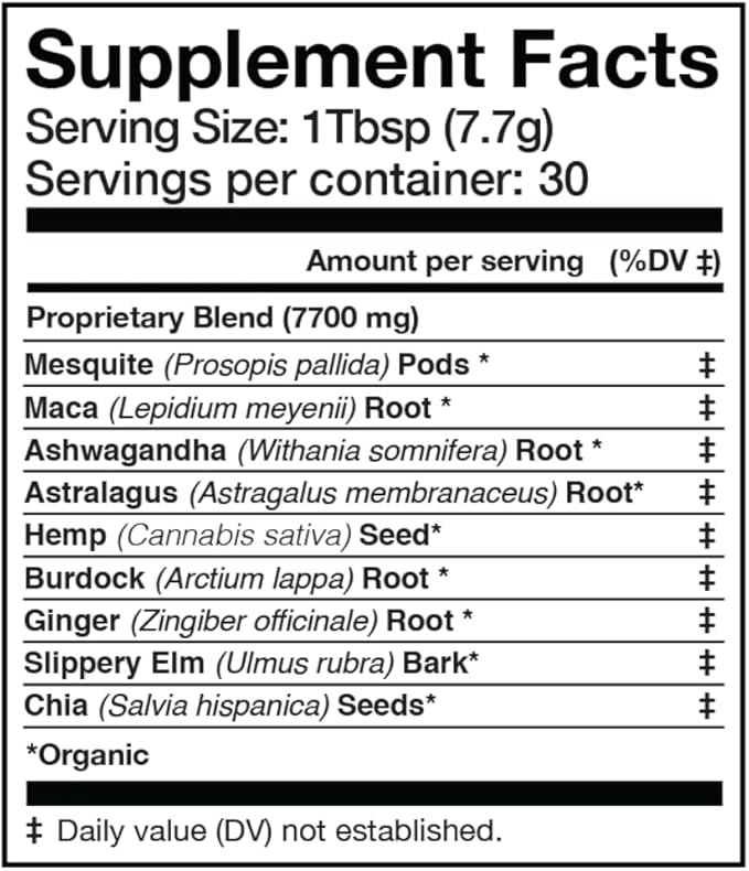 Anima Mundi Qi Energy + Protein Superfood Powder - Adaptogenic Adrenal Support Supplement Powder with Ashwagandha and Slippery Elm - Mood and Energy Support Supplement and Protein Powder (8oz / 227g)