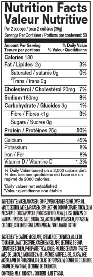 Dymatize Elite Casein Protein Powder, Slow Absorbing with 25g Protein, BCAAs & Leucine for Muscle Building and Overnight Recovery, Rich Chocolate, 4 Pound
