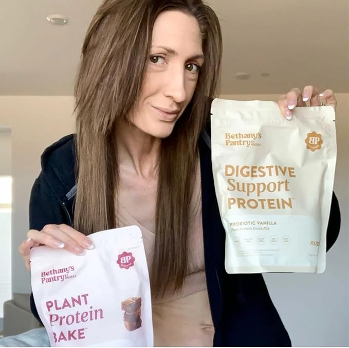 BETHANY'S PANTRY Digestive Support Protein - Probiotics for Digestive Health – Cocoa - Clean Lean Protein - Premium Vegan Pea Protein Powder – Plant Based - 20 Servings, 1lb (Pack of 1)