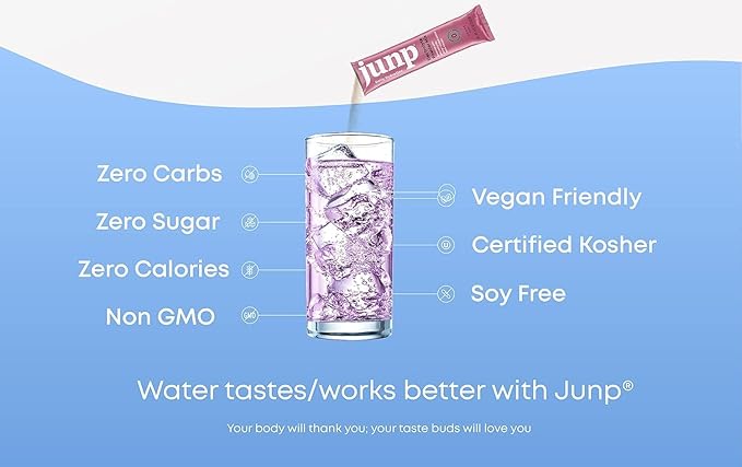 JUNP Electrolytes Powder No Sugar No Carbs – Vine Ripened Grape Infused Drink Mix - Potassium & Salt Electrolyte Hydration Powder Zero Calorie Sugar Free Electrolyte Powder,180 Servings