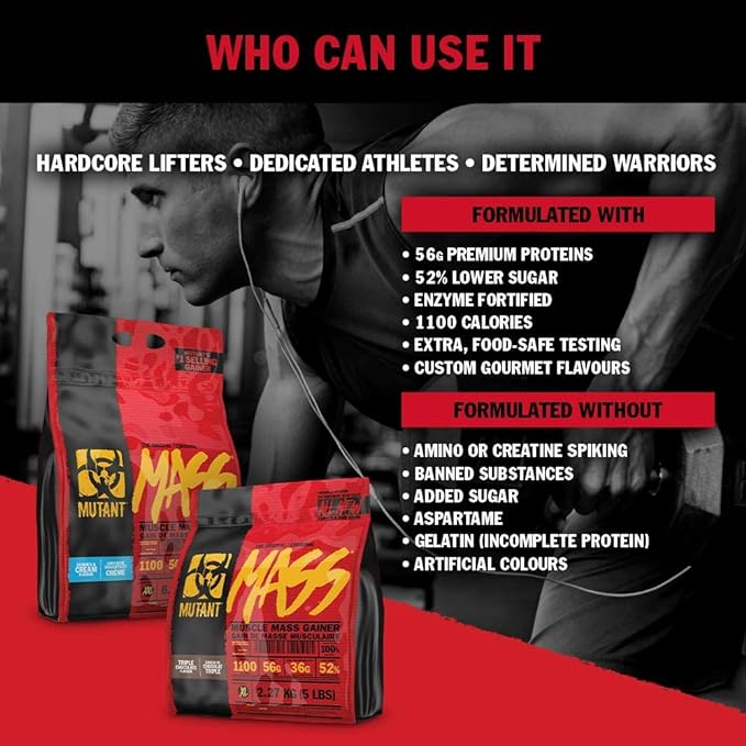 Mutant Mass | Weight Mass Gainer Protein Powder - high Calorie Protein Powder for Muscular Mass - Vanilla Ice Cream - 15 Pound