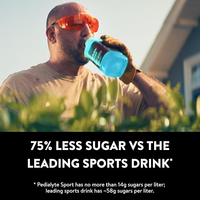 Pedialyte Sport Electrolyte Solution | 5 Key Electrolytes for Muscle Support | Fast Hydration for Before, During, & After Exercise | Berry Freeze, 1 Liter