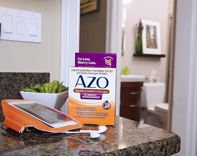 AZO Bladder Control with Go-Less® & Weight Management Dietary Supplement | Helps Reduce Occasional Urgency* | Promotes Healthy Metabolism* | Supports a Good Night’s Sleep* | 48 Capsules