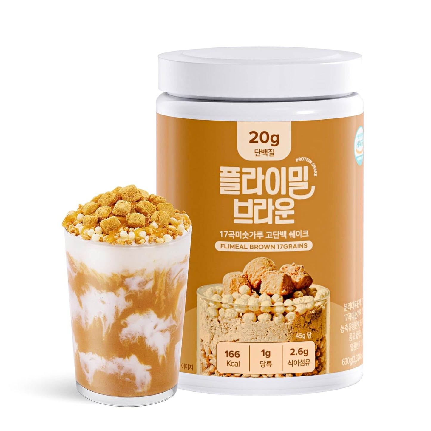 Brown 17Grains Protein Shake, 20g Protein, Low Sugar, Keto-Friendly Meal Replacement Shake, 22.22oz, 14 Servings, With Crunchy Protein Crisps