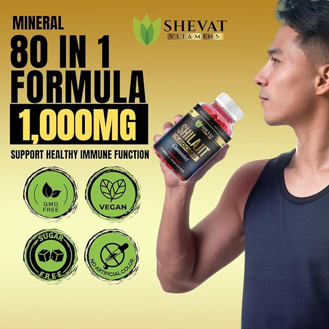 Authentic Himalayan Shilajit gummies 1000mg-Non GMO Raspberry cured pure shilajit gummies for Men&Women Shilajit Pure Himalayan organic Gummies with Trace Minerals&Fulvic Acid organic-Immunity Support