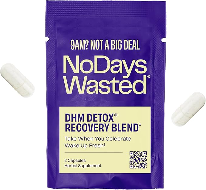 DHM Detox 5 Portable Servings - Optimized Blend of DHM (Dihydromyricetin Supplement) and Vitamins to Take During Evening for Better Next Day and Recovery