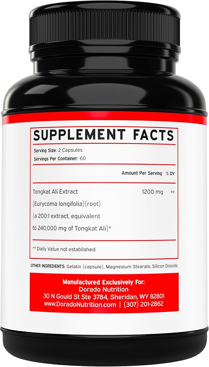 Tongkat Ali For Men 1200mg (200 to 1 Extract) - 120 Capsules - Longjack Supplement - Premium Tonkat-Ali Supplement - Support Strength, Drive, Athletic Performance & Muscle Mass - Gluten Free & Non-GMO