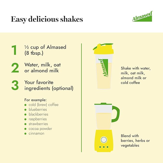 Almased Meal Replacement Shake - Low-Glycemic High Plant Base Protein Powder- Nutritional Weight Health Support Supplement - Original Flavor - 17.6 oz
