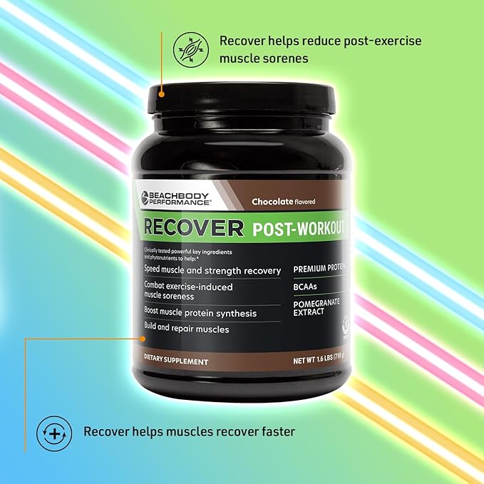 BODi Recover Whey Protein Powder Blend– Post-Workout Chocolate Whey Supplement for Muscle Recovery with 20g Protein, BCAAs, Pomegranate Extract - Fast Recovery - 20 Serving Tub