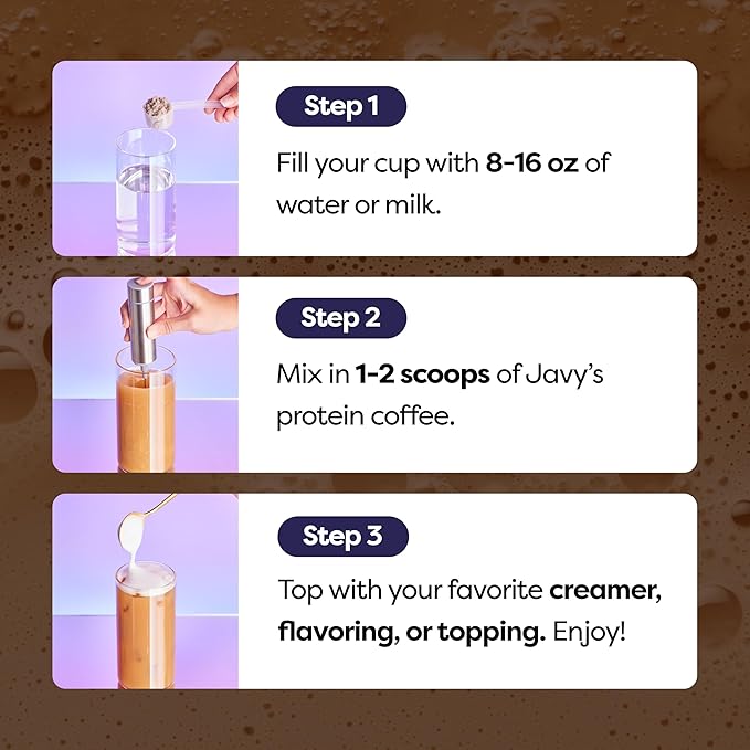 Javvy Hazelnut Protein Coffee - Premium Whey Protein & Instant Iced Coffee - 100% Arabica Coffee - Zero Artificial Flavors & Sweeteners, 20 Servings