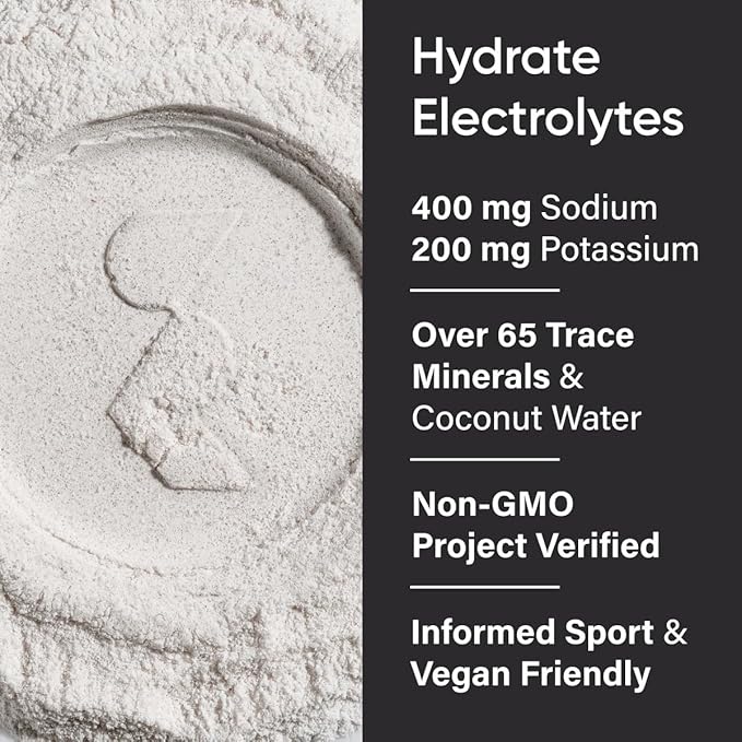 Sports Research Hydrate Electrolytes Powder Packets - Sugar-Free & Naturally Flavored with Vitamins, Minerals, and Coconut Water - Supports Hydration - 16 Packets - Lemon Lime