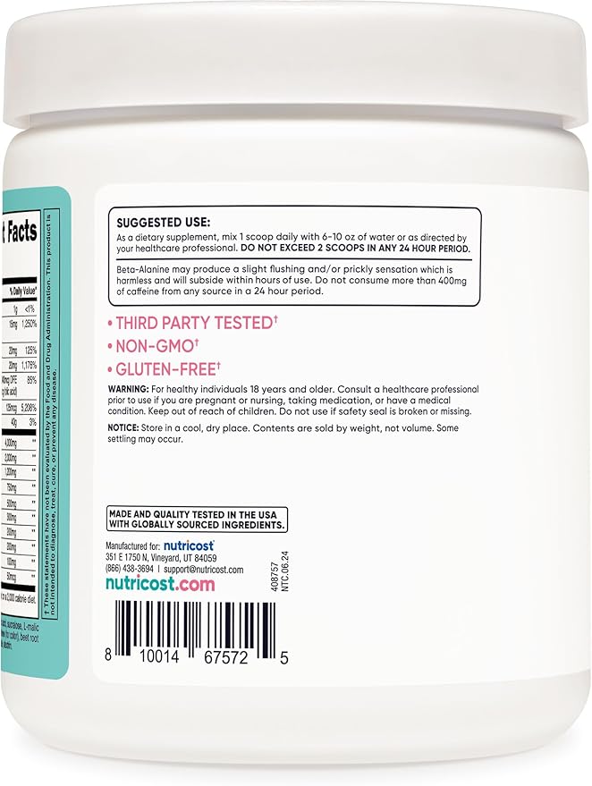 Nutricost Pre-Workout Powder for Women, Peach Mango, 30 Servings