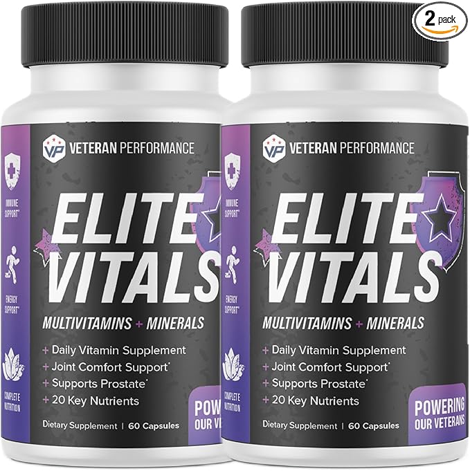 Elite Vitals Multivitamin for Men ā Daily Mens Multivitamins Ages Over 20 Plus ā Prostrate Energy Immune Joint Support ā Daily Mens Vitamins and Minerals (2 pack)