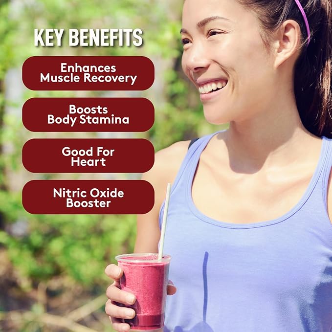 Organic Beet Root Powder, USDA Certified - Nitric Oxide Supplement, Beet Juice Powder Superfood for Healthy Heart, Beetroot Supplement, Beetroot Powder - 112 Servings, 1 lb