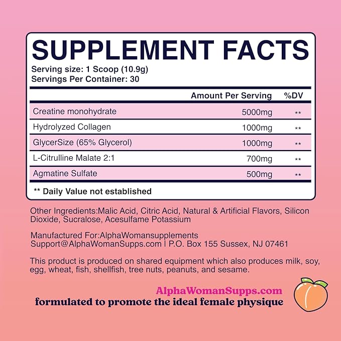 ⢠Creatine for Women ⢠Pre Workout Women ⢠Booty Builder ⢠Keto Friendly ⢠Collagen ⢠Pump It Up for The Perfect Peach ⢠30 SRV - Strawberry Colada Flavor (Strawberry Colada)
