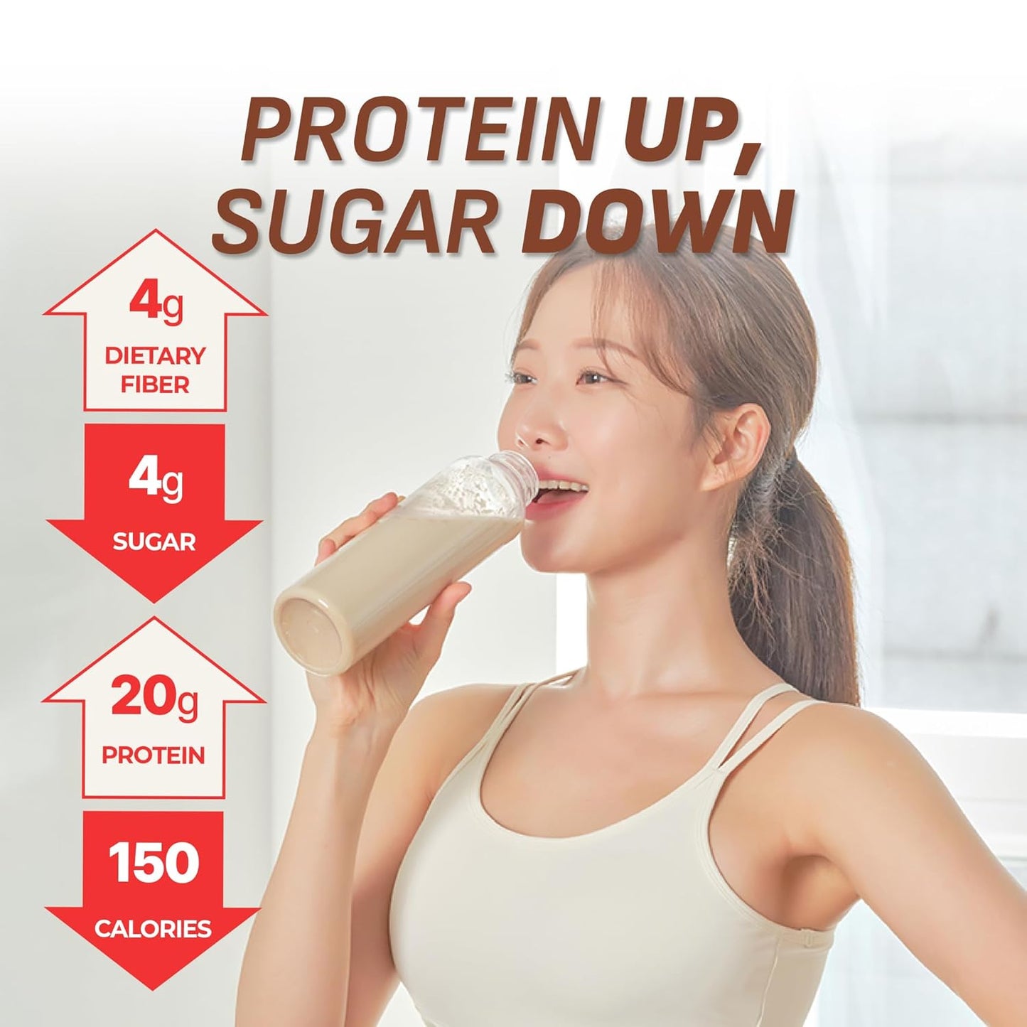 Dolce Latte Protein Shake, 20g Protein, Low Sugar, Keto-Friendly Meal Replacement Shake, 1.59oz, 7packs, With Crunchy Protein Crisps
