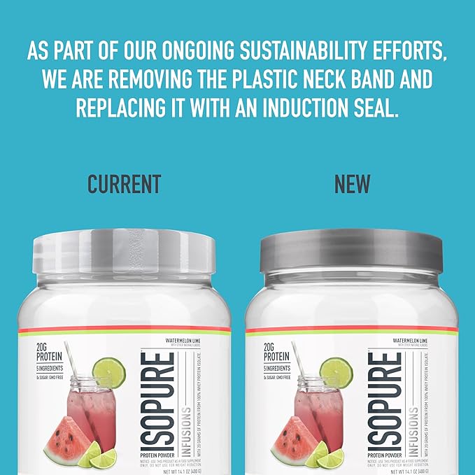 Isopure Protein Powder, Clear Whey Isolate Protein, Post Workout Recovery Drink Mix, Gluten Free with Zero Added Sugar, Infusions- Tropical Punch, 16 Servings