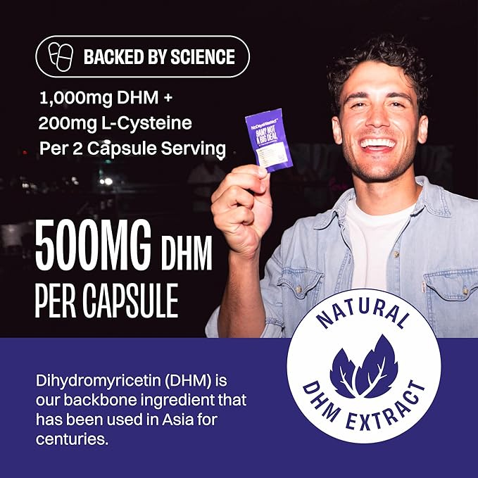 DHM Detox 5 Portable Servings - Optimized Blend of DHM (Dihydromyricetin Supplement) and Vitamins to Take During Evening for Better Next Day and Recovery