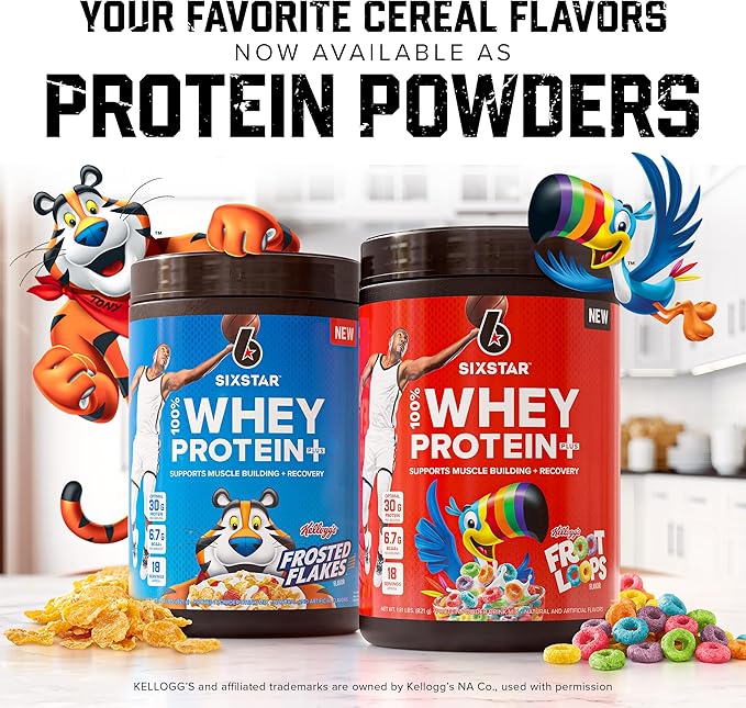 Six Star Whey Protein Powder Plus | Muscle Building & Recovery Plus Immune Support | Muscle Builder for Men & Women | Kellogg’s Froot Loops Flavor | 1.8lb