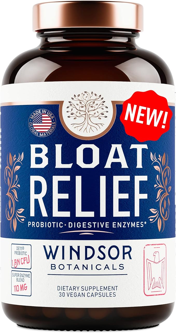 Bloat Relief Probiotic and Digestive Enzymes - Anti Bloating Turmeric, Fennel, Bromelain IBS Supplement - Detox Debloat Capsules Gas - Bloating Relief for Women and Men - 30 Gut Health Bloating Pills