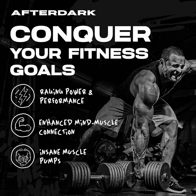 AFTERDARK INHUMAN Pre-Workout Powder, Enhanced Mind-Muscle Connection, Sustained Energy, Potent Nootropic Blend, Vegan, Gluten-Free, Soy-Free, 400mg Caffeine, No Crash, Watermelon