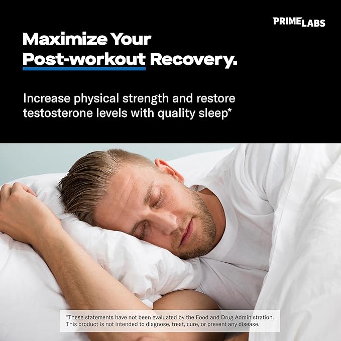 Prime Labs – Prime Test Night Duty – Nighttime Testosterone Booster & Sleep Support – Testosterone Booster for Men – PM Rest & Muscle Recovery Supplements