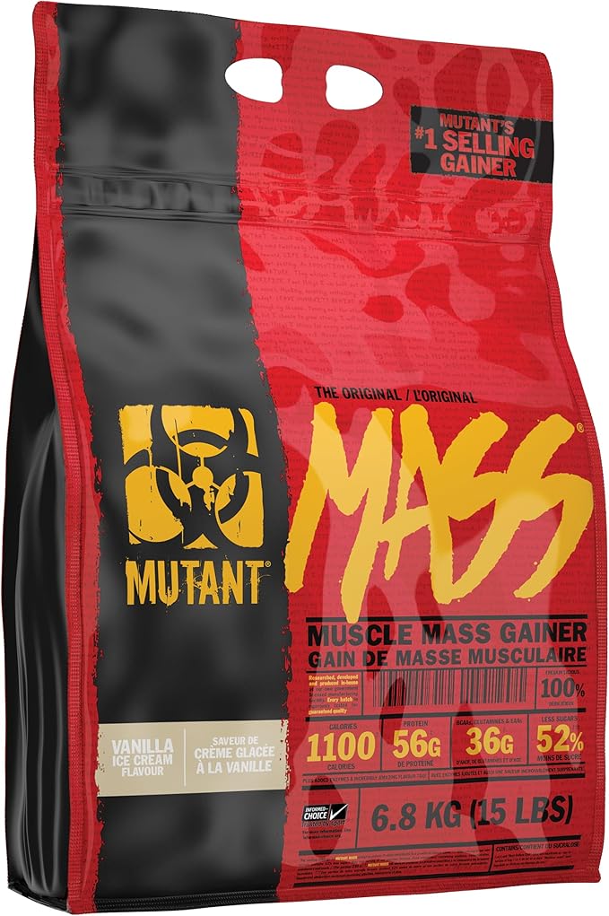Mutant Mass | Weight Mass Gainer Protein Powder - high Calorie Protein Powder for Muscular Mass - Vanilla Ice Cream - 15 Pound
