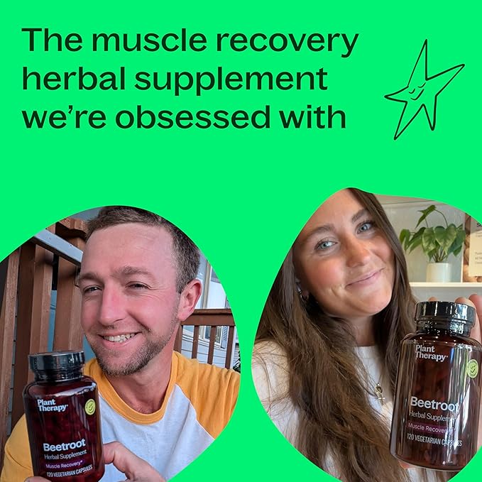 Plant Therapy Beet Root Herbal Supplement Capsules, Boosts Stamina & Fights Fatigue, Great for Muscle Recovery & Cardiovascular Health, 120 Vegetarian Capsules (4 Month Supply), Made in The USA