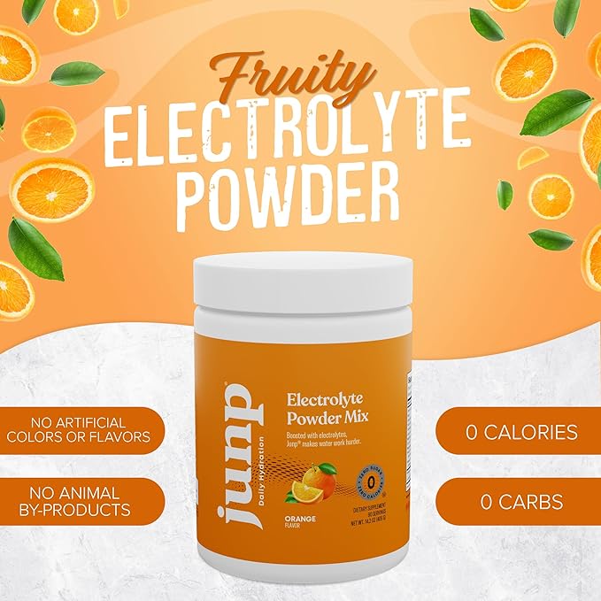 JUNP Electrolytes Powder No Sugar No Carbs, Sweet Tangy Citrus Orange Keto Electrolyte Drink Mix, Potassium & Salt Hydration Powder Electrolytes Zero Calorie Sugar Free Electrolyte Powder, 90 Servings