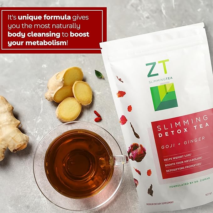 Dr. Zisman ZT Slimming - Goji-Ginger Detox Blend - Healthy Weight Management Organic Herbal Tea Organic for Cleanse, Enhance Your Metabolism Naturally (Loose Leaf)