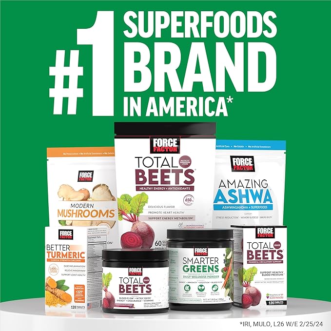 FORCE FACTOR Smarter Greens Daily Wellness Powder, Greens Superfood Powder to Support Gut Health, Bloating, & Digestion, with 40+ Superfoods, 125 Million CFUs of Probiotics, Unflavored, 30 Servings