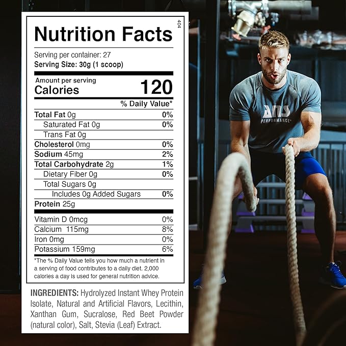 100% Pure Hydrolyzed Whey Isolate Protein + BCAAs - 25g of Protein - Peanut Free, Gluten Free, Zero Lactose (Strawberry, 1.8 lb)
