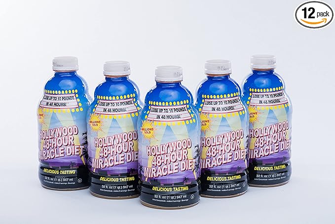 48-Hour Miracle Fruit Juice Cleanse Diet 12-Pack, Detox Cleanse for Weight Loss & Rejuvenation, Food Replacement, Fast Acting Diet, Delicious & Tasty Formula, 32 Fl. Oz.