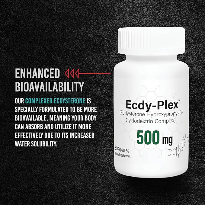 Gorilla Mind Ecdysterone - Complexed with Hydroxypropyl-β-Cyclodextrin for Enhanced Bioavailability (500 mg x 60 Capsules)