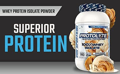 VMI Sports | ProtoLyte Whey Isolate Protein Powder | Low Calorie Whey Protein Powder for Weight Loss | Protein Powder for Muscle Gain | Digestive Enzymes | Non-GMO (Vanilla Peanut Butter, 1.6 Pounds)