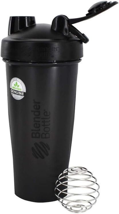 BlenderBottle Classic Shaker Bottle Perfect for Protein Shakes and Pre Workout, 28-Ounce, Black
