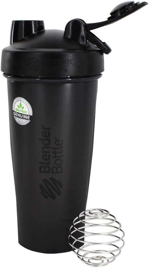 BlenderBottle Classic Shaker Bottle Perfect for Protein Shakes and Pre Workout, 28-Ounce, Black