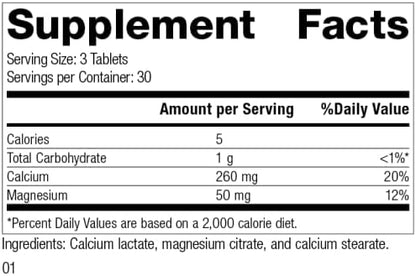 Standard Process Calcium Lactate - Immune Support and Bone Strength - Bone Health and Muscle Supplement with Magnesium and Calcium - 90 Tablets