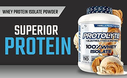 VMI Sports | ProtoLyte Whey Isolate Protein Powder | Low Calorie Whey Protein Powder for Weight Loss | Protein Powder for Muscle Gain | Digestive Enzymes | Non-GMO (Vanilla Peanut Butter, 4.6 Pounds)