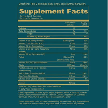 WEEM Hair Skin and Nails Gummies - Supports Healthy Hair - Vegan biotin Vitamins for Women & Men Supports Faster Hair Growth, Stronger Nails, Healthy Skin, Extra Strength (3)