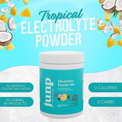 JUNP Electrolytes Powder No Sugar No Carbs – Pina Colada Coconut Pineapple Drink Mix - Potassium & Salt Electrolyte Hydration Powder - Zero Calorie Sugar Free Electrolyte Powder, Keto, 180 Servings