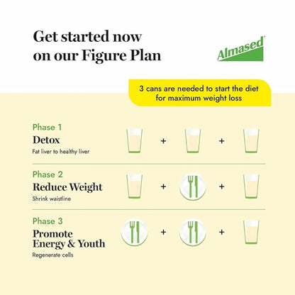 Almased Meal Replacement Shake - High Plant Base Protein Powder- Nutritional Weight Health Support Supplement - Original Flavor - 17.6 oz (4 pack)