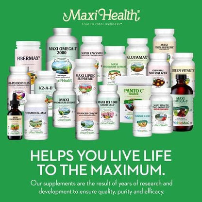 Maxi Health Women's Daily Multivitamin Biotin, Vitamins A B C D E, Calcium, Zinc, Lutein, Magnesium, Folate and More. Supports Gut Health for Women. Natural, Non-GMO, Gluten Free & Dairy Free Kosher