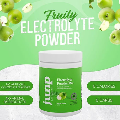 JUNP Electrolytes Powder No Sugar No Carbs – Mouthwatering Green Apple Drink Mix - Potassium & Salt Electrolyte Hydration Powder Zero Calorie Sugar Free Electrolyte Powder, Keto Friendly, 180 Servings