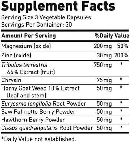 Crazy Muscle Testosterone Booster for Men and Women (over 1,300mg per capsule) to Increase Low Testosterone Levels by Crazy Muscle - Reverse The Effects of Low Test on Muscle and Fat - 90 Pills