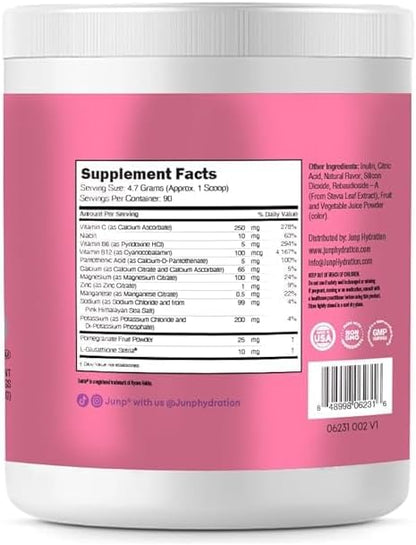 JUNP Electrolytes Powder No Sugar No Carbs – Vine Ripened Grape Infused Drink Mix - Potassium & Salt Electrolyte Hydration Powder Zero Calorie Sugar Free Electrolyte Powder,180 Servings