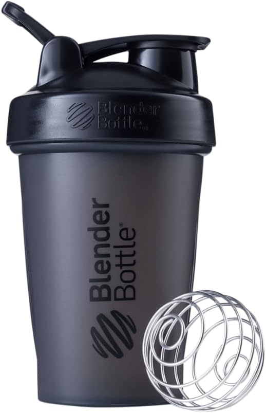 BlenderBottle Classic Shaker Bottle Perfect for Protein Shakes and Pre Workout, Black, 20 Ounce