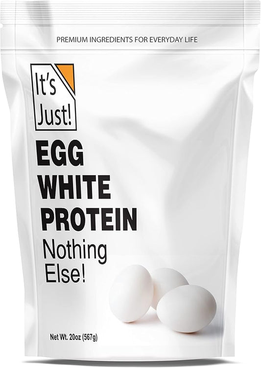 It's Just! - Egg White Protein Powder, Dried Egg Whites Protein, Meringue Ingredient, Non-GMO, USA Farms (Unflavored, 20oz)