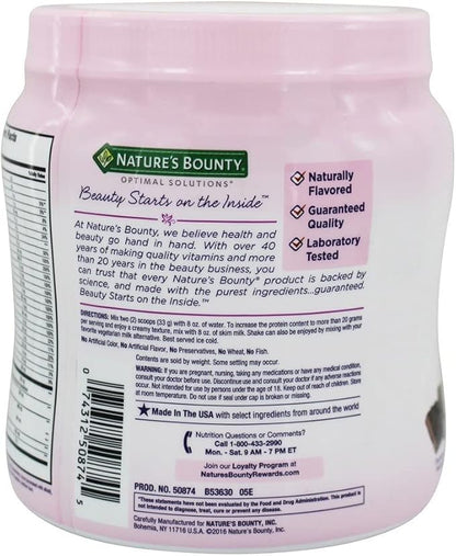 Complete Protein & Vitamin Shake Mix by Nature's Bounty Optimal Solutions, Contains Vitamin C for Immune Health, Decadent Chocolate Flavor, 1 lb